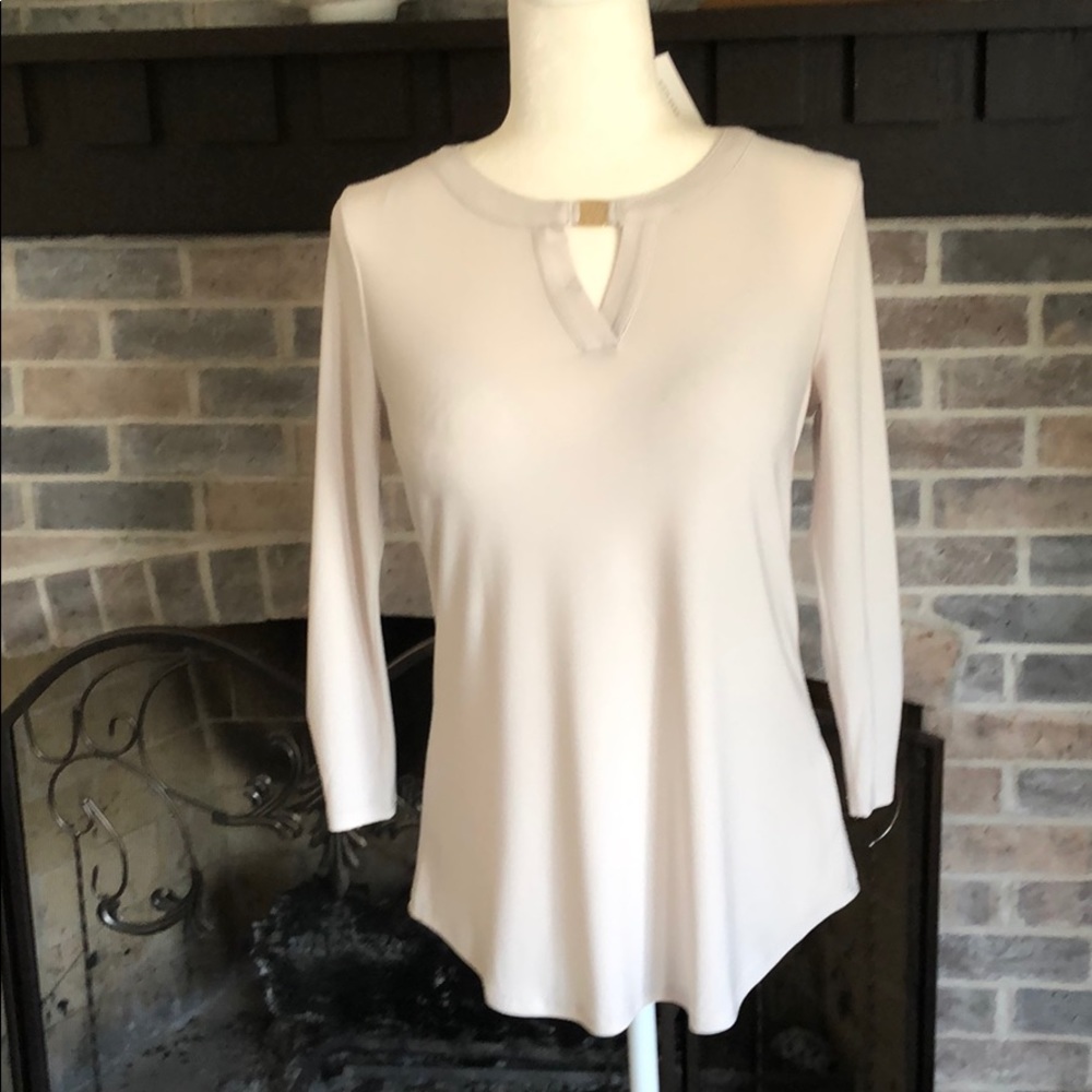 Ann Klein light gray blouse. Small